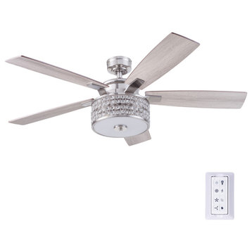 Prominence Home Lanissa Ceiling Fan with Light, 52", Brushed Nickel