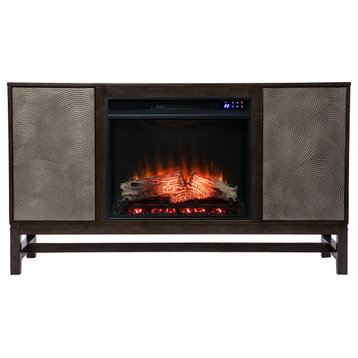 Faith Touch Screen Electric Fireplace With Media Storage