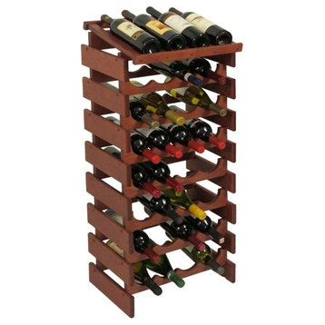 Pemberly Row 8 Tier 32 Bottle Display Wine Rack in Mahogany