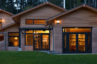 Mid-sized trendy two-story exterior home photo in Vancouver