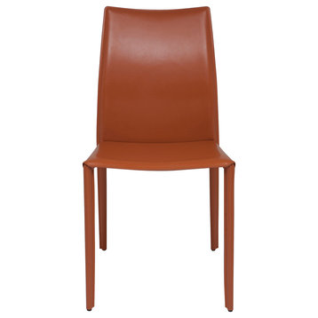 Sienna Leather Dining Chair, Matte Ochre