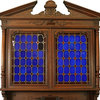 Consigned Large Antique French Buffet  1900  Henry II  Cobalt Blue Stained