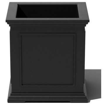 Brixton Cube Planter, 20", Black