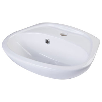 ALFI brand AB106 17-1/4" Wall Mount 1 Hole Bathroom Sink - White