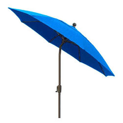 FiberBuilt Umbrellas LLC - Fiber Built 9 Foot Pacific Blue With Champ Bronze Finish - Outdoor Umbrellas