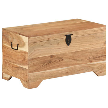 vidaXL Solid Wood Acacia Storage Chest Wooden Box Entryway Bench Footstool