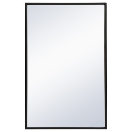 Elegant Decor MR41828BK Metal Frame Rectangle Mirror, 18"x28", Black