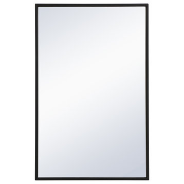 Elegant Decor MR41828BK Metal Frame Rectangle Mirror, 18"x28", Black