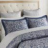 Madison Park Aubrey Paisley 12-Piece Comforter and Sheet Set, Blue, Queen