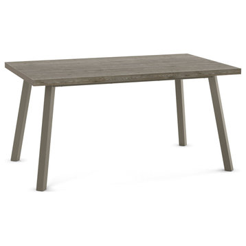 Amisco Horton 60" Dining Table, Greyish-Brown Tfl / Grey Metal