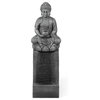 Polyresin Meditating Buddha on Column Patio Fountain with LED Lights