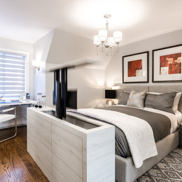 Master suite design and renovation in an attic secluded from teenagers in VSL