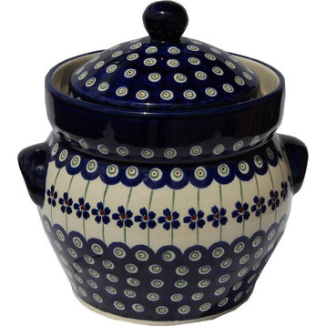 Polish Pottery Fermenting Crock Pot 7 Cups, Pattern Number: 166a