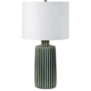 Roza 1 Light Table Lamp, Olive and Off-White