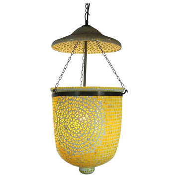 Mosaic Bucket Lantern, Yellow
