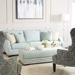 Sea Mist Oversized Ottoman - Footstools And Ottomans