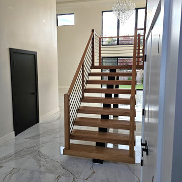 Project #143 | Floating Red Oak Staircase