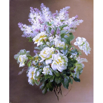 Raoul Paul Maucherat De Longpre Still Life: Lilacs and Roses Wall Decal