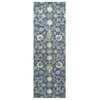 Alora Decor Napoli 2'6" x 10' Traditional Motifs Blue/Ivory Hand-Tufted Area Rug
