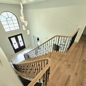 Project #120 | White Oak Staircase with Iron Balusters