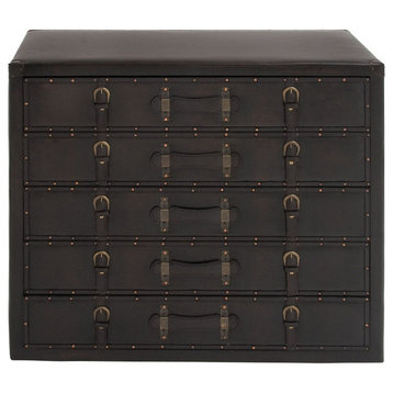 Traditional Black Wooden Chest 55738