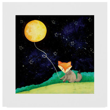 Nicole Dietz 'Fox and the Moon Balloon' Canvas Art, 24"x24"