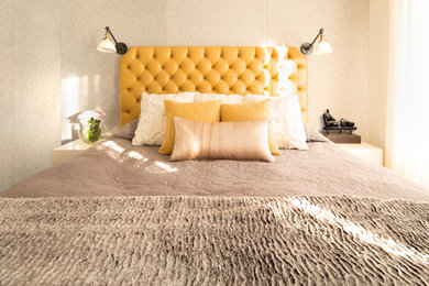 Inspiration for a mid-sized eclectic bedroom remodel in New York
