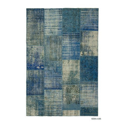 Over-dyed Turkish Patchwork Rug - Area Rugs