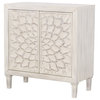 Clarkia Accent Cabinet With Floral Carved Door White