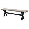 Malle Indoor Light Grey Finished Lightweight Concrete Dining Bench