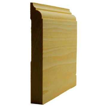 EWBB23 Nose and Cove 5-1/4" Tall Baseboard Moulding, 11/16" x 5-1/4", Poplar, 9