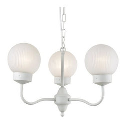 Royce Lighting - Royce Lighting Plug-In Chandelier with Frosted Ribbed Glass - Chandeliers