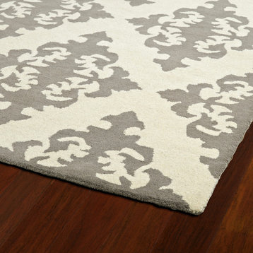 Kaleen Hand-Tufted Evolution Gray Wool Rug, 9'9" Square