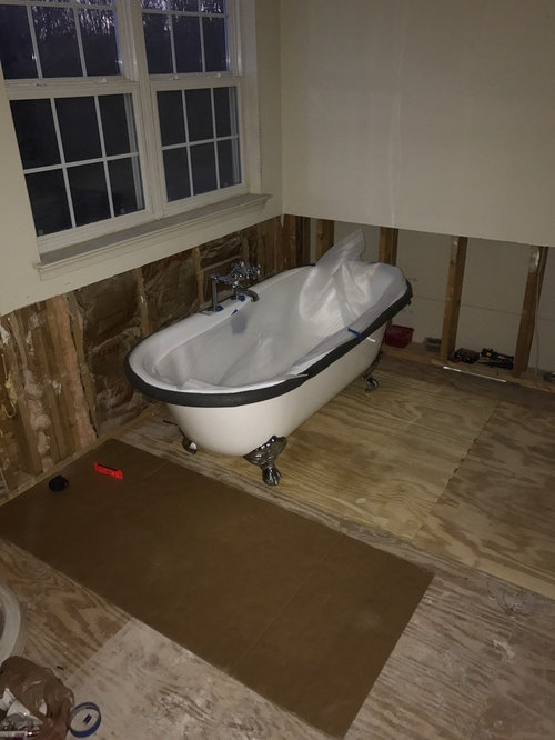 back to wall claw foot bath