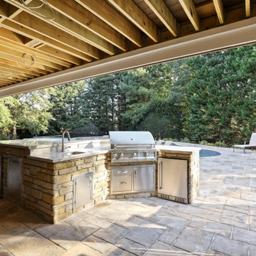 Basement With Exterior Pool & Porch Renovation