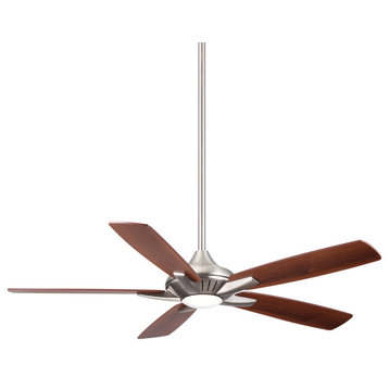 Minka Aire Dyno 52" LED Ceiling Fan With Remote Control, Brushed Nickel