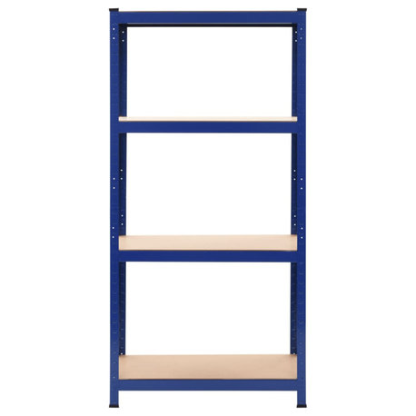 vidaXL 4-Layer Storage Shelf Blue Steel&Engineered Wood