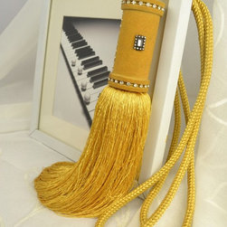 6 Colors QYM29 Polyester Curtain Tassel Tie Backs in Yellow Color - Window Treatment Accessories