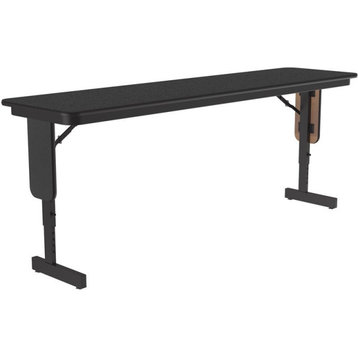 Correll Adjustable Height 3/4" High Pressure Folding Seminar Table Black Granite