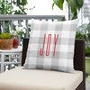JOY Grey Buffalo Plaid Outdoor Pillow, 18x18