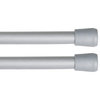 Kenney Fast Fit No Tools 7/16" Spring Tension Rod, 2-Pack, Pewter, 28-48"