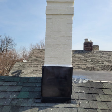 Improper flashing and chimney repair before and after