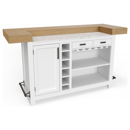 Parker House Americana Modern Dining 78" Bar With Quartz Insert