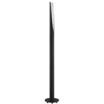 Barbotto 1 Light Floor Lamp, Black and Silver
