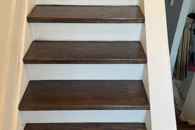 トロントにあるお手頃価格のトラディショナルスタイルのおしゃれな階段の写真