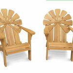 Goldenteak - Teak Adirondack Chair Petals - Pair - This Teak Adirondack Chair has a Petals Design for its back, and is offered as a Pair at significant savings. Constructed of Solid Grade A Teak timbers that have been sustainably harvested, this beautiful chair will last a lifetime. 28in W X 38in L X 38.5in H. Premium Teak Wood, Manufacturing and Design.