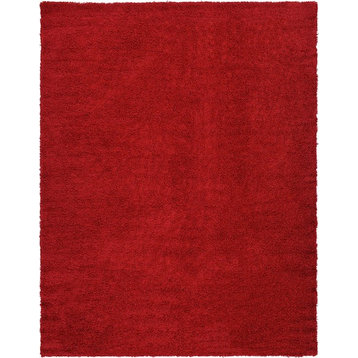 Solid/Striped Sybil 10'x13' Rectangle Rouge Area Rug