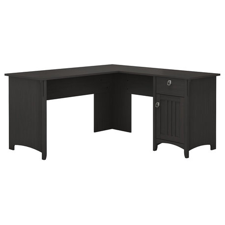 Salinas L Shaped Desk With Storage, Vintage Black