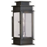 Livex Lighting - Livex Lighting 2013-29 Princeton - One Light Outdoor Wall Lantern - Features Stainless Steel Reflector. Hand Crafted SPrinceton One Light  Vintage Pewter Clear *UL Approved: YES Energy Star Qualified: n/a ADA Certified: n/a  *Number of Lights: Lamp: 1-*Wattage:60w Candelabra Base bulb(s) *Bulb Included:No *Bulb Type:Candelabra Base *Finish Type:Vintage Pewter