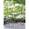Tommy Bahama Del Mar 42" High-Low Outdoor Pub Table in Platinum Gray and Black